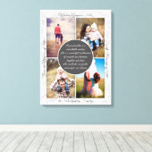 おばあちゃん4枚の写真 名前とメッセージ 愛する記憶 キャンバスプリント (インサイチュ (ウッドフロア))