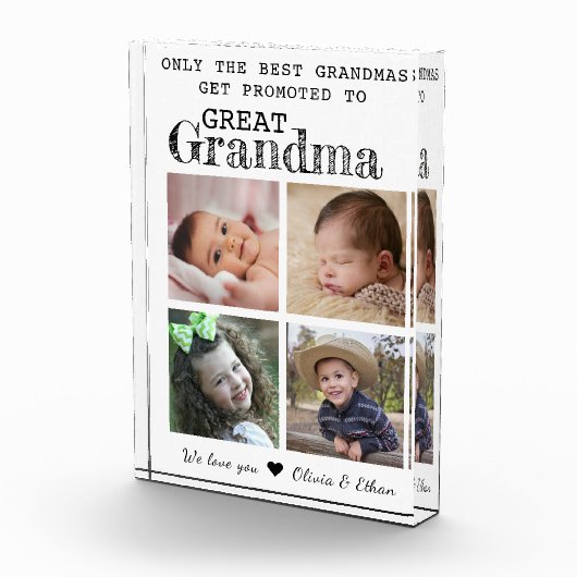おばあちゃん4素晴らし写真コラージホワイトに昇格 フォトブロック (右)