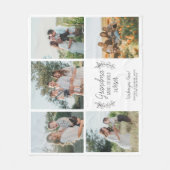 おばあちゃん5フォトコラージュのスクリプト文字 パーソナライズされた フリースブランケット (正面)