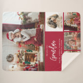 おばあちゃん5枚ペットホリデーパーソナライズされた付き シェルパブランケット (正面(横))