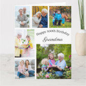 おばあちゃん6フォトコラージュ任意の年齢の大きな誕生日 カード (正面)