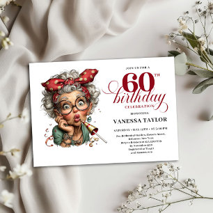 おばあちゃん60歳の誕生日パーティーへようこそ!もうすぐじじぃじゃないよ 招待状