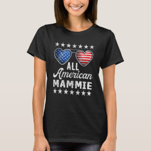 おばあちゃん7月4日ウォメンズオールアメリカンマンミー Tシャツ