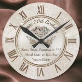 おばあちゃん70誕生日ギフトまたは任意の人間関係 ラージ壁時計