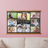おばあちゃん8フォトコラージブラック 吊り下げ型タペストリー