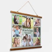 おばあちゃん8フォトコラージュセージグリーン 吊り下げ型タペストリー (傾斜あり)