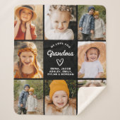 おばあちゃん8フォトコラージュ文字ギフトパーソナライズされた シェルパブランケット (正面)