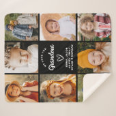 おばあちゃん8フォトコラージュ文字ギフトパーソナライズされた シェルパブランケット (正面(横))