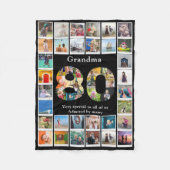 おばあちゃん80番誕生日写真テンプレート フリースブランケット (正面)