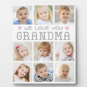 おばあちゃん9フォトコラージュハートカスタムカラー フォトプラーク (正面)