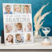 おばあちゃん9フォトコラージュハートカスタムカラー フォトプラーク (側面)