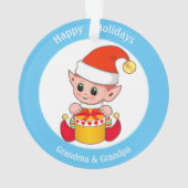 おばあちゃん&おじいちゃんのかわいいクリスマス小妖精や小人 オーナメント (裏面)