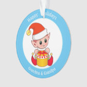 おばあちゃん&おじいちゃんのかわいいクリスマス小妖精や小人 オーナメント (正面)