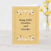 おばあちゃん&おじいちゃん金ゴールド色のためのイースターカード カード (黄色い花)