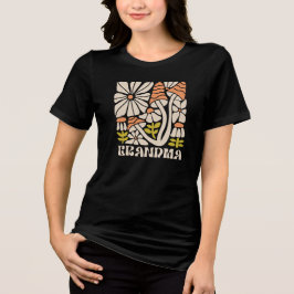 おばあちゃん かわいい レトロ 花 トライブレンドTシャツ