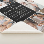 おばあちゃん&じいちゃん愛10写真コラージュモダン シェルパブランケット (3/4)