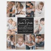 おばあちゃん&じいちゃん愛10写真コラージュモダン フリースブランケット (正面)