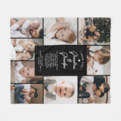おばあちゃん&じいちゃん愛You 9-Photo モダン Collage フリースブランケット (正面(横))