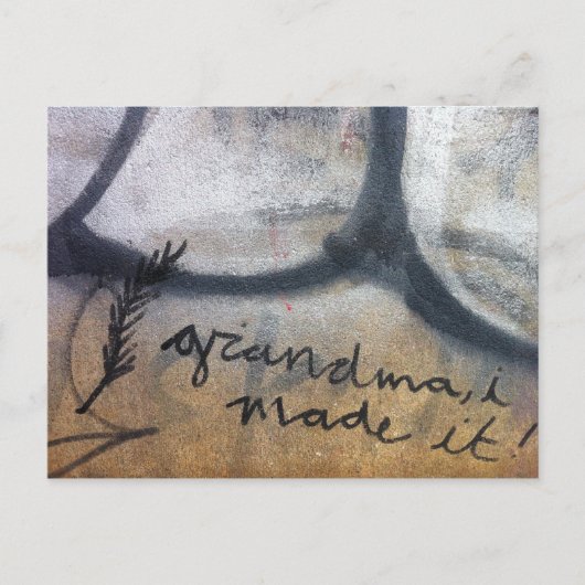 おばあちゃん、できたよ! グラフィティ ポストカード (正面)