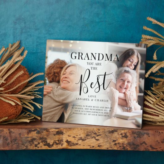 「おばあちゃん」は最高のお前の写真、名前、引用文 フォトプラーク (側面)