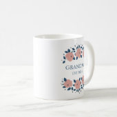 おばあちゃん オリジナル ピンクの花 コーヒーマグカップ (正面右)