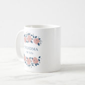 おばあちゃん オリジナル ピンクの花 コーヒーマグカップ (正面左)