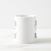 おばあちゃん オリジナル ピンクの花 コーヒーマグカップ (中央)