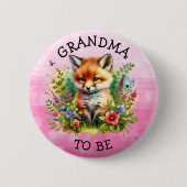 おばあちゃん | キツネウッドランドをテーマにした赤ちゃんシャワー 缶バッジ (正面)