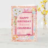 おばあちゃん、クラフト誕生日カード カード (黄色い花)