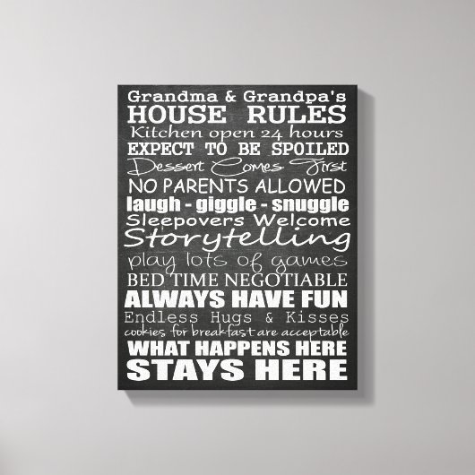 おばあちゃん&グランドパズハウスルール11x14キャンバス キャンバスプリント (正面)