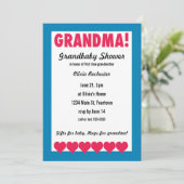 おばあちゃん！グランドベビーシャワー(ハート) 招待状 (スタンド正面)