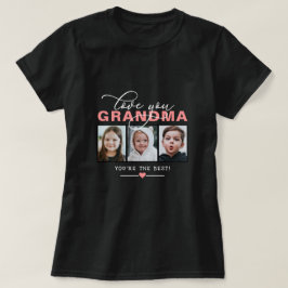 おばあちゃん/ナナなどへの愛を伝えるフォトTシャツ（写真3枚＋自由文） Tシャツ