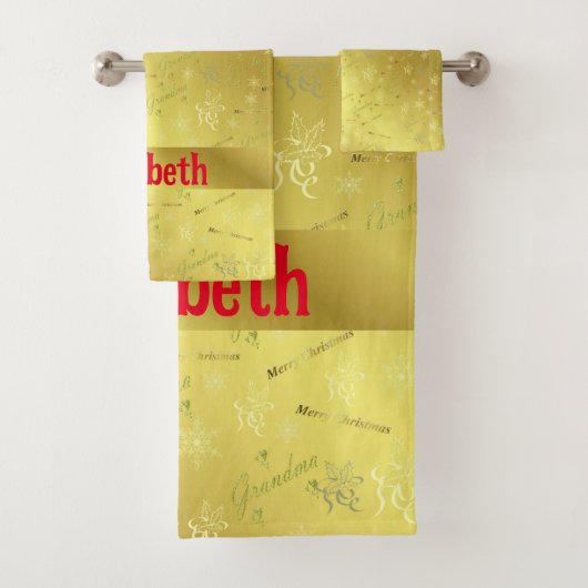 おばあちゃん，バスタオオルセット，クリスマス，セット，ホーム， バスタオルセット (インサイチュ)