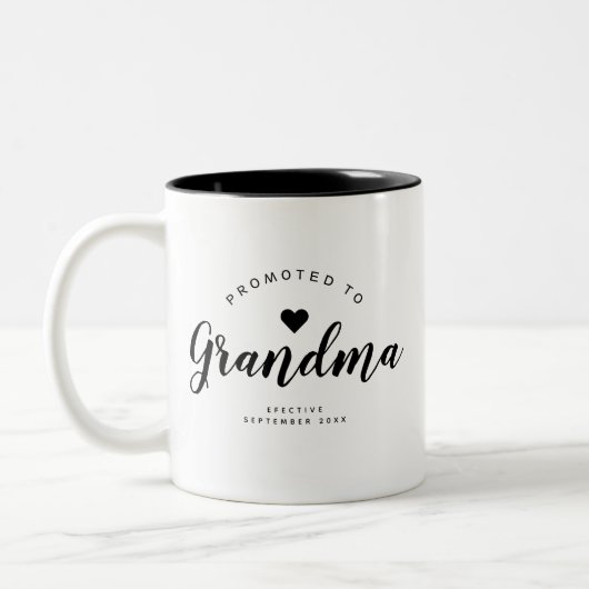 おばあちゃん |パーソナライズされた新生児 ツートーンマグカップ (左)