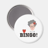 おばあちゃん、ビンゴ大好き マグネット (正面/裏面)