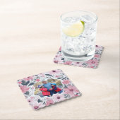 おばあちゃん ピンク 花 フォト ペーパーコースター (インサイチュ)