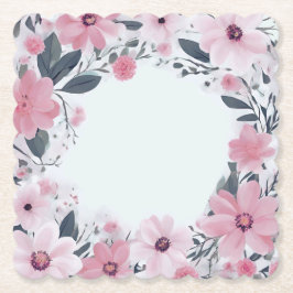 おばあちゃん ピンク 花 フォト ペーパーコースター