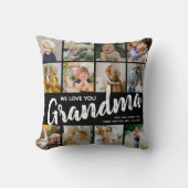 おばあちゃん，フォトコラージュ，名前&引用文ギフト クッション (正面)