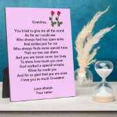 おばあちゃん –  フォトプラーク (側面)