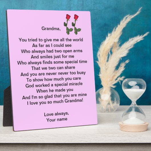 おばあちゃん – フォトプラーク (側面)