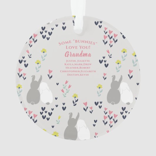 おばあちゃん，子どもたちからウサギを買いにクリスマス オーナメント (裏面)