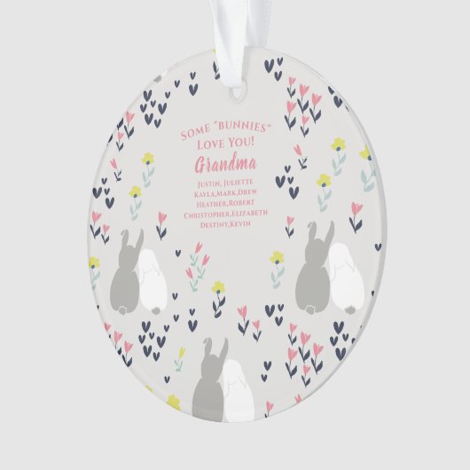 おばあちゃん，子どもたちからウサギを買いにクリスマス オーナメント (正面)