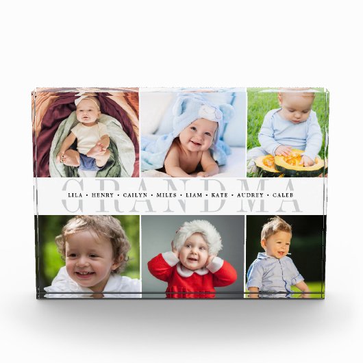 "おばあちゃん"孫の名前6 Photo Collage フォトブロック (正面)