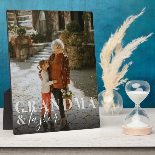 おばあちゃん&孫スクリプト名フォトキープサケ フォトプラーク (側面)
