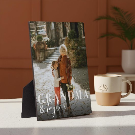 おばあちゃん&孫スクリプト名フォトキープサケ フォトプラーク