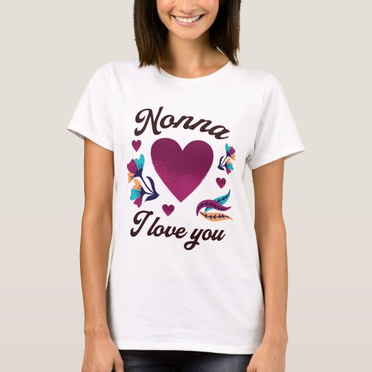 おばあちゃん 愛してる、ノンナ 愛してる Tシャツ (正面)