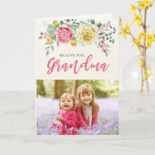 おばあちゃん、愛してる |フォトグリーティングカード カード (黄色い花)