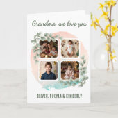 おばあちゃん 愛してる 6 写真 コラージュ ユーカリ カード (黄色い花)