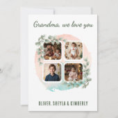 おばあちゃん 愛してる 6 写真 コラージュ ユーカリ カード (正面)