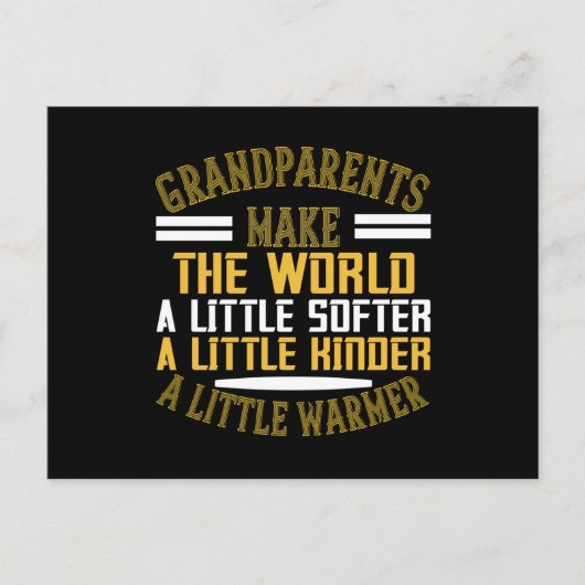 おばあちゃん – 祖父母が世界を温める ポストカード (正面)